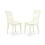 Set da pranzo 3 pezzi con piano in legno massello finitura lino bianco - 4 posti
