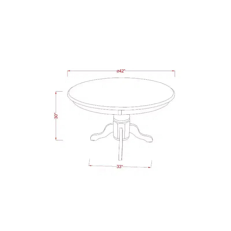 Set da pranzo vittoriano - Tavolo rotondo e 4 sedie - Set da cucina sala da pranzo