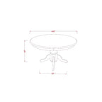 Set da pranzo vittoriano - Tavolo rotondo e 4 sedie - Set da cucina sala da pranzo