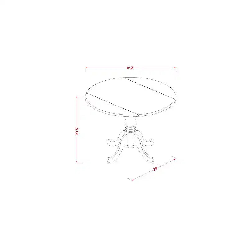 Set tavolo da pranzo rotondo - Tavolo da cucina 3 pezzi con sedie, 42 pollici, finitura ciliegio nero