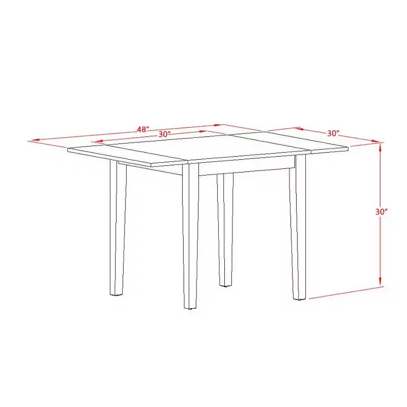Set da pranzo da 5 pezzi con piano in legno massello color lattemiele e ciliegio (4 posti)