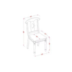 HomeStock Set sala da pranzo 5 pezzi: tavolo rettangolare con piano in legno massello finitura nera e 4 sedie