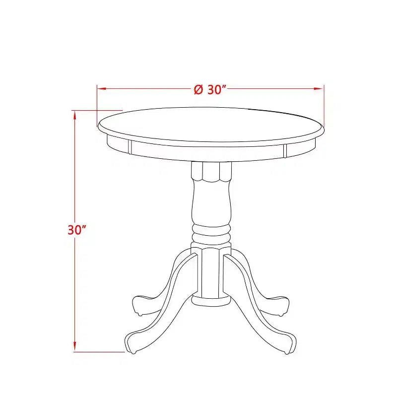 Set da Pranzo 3 Pezzi in Legno Massello con Finitura Rovere Naturale - Posti a Sedere per 4 Persone