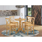 Set da Tavolo da Cucina - Tavolo Altezza Contatore & 4 Sedie - Elegante Set da Pranzo per Piccoli Spazi