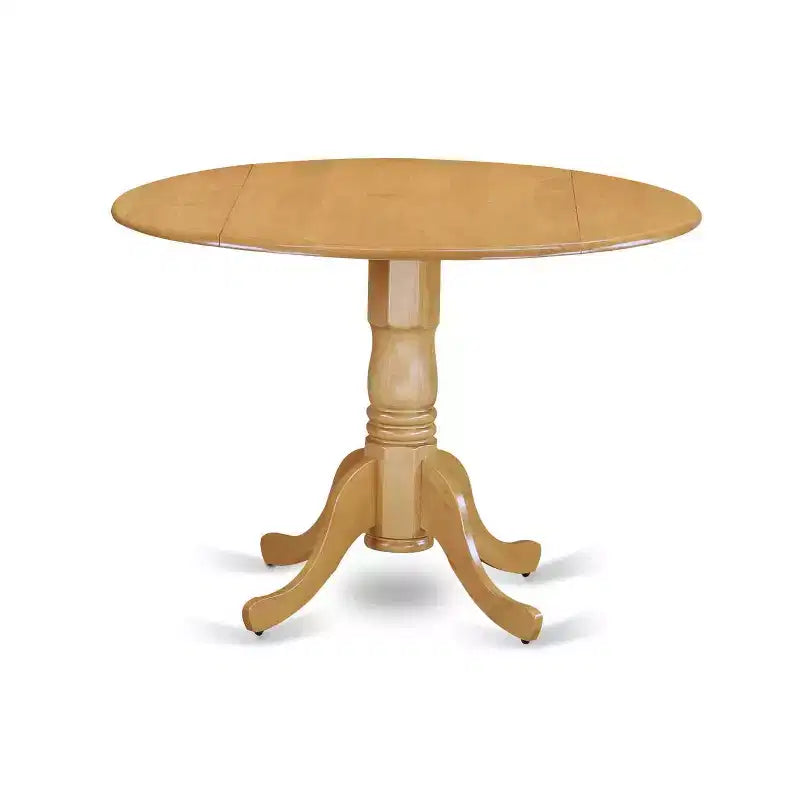Set da pranzo con tavolo rotondo - Tavolo da 42 pollici con 2 sedie - Sedili in tessuto di lino - Gambe con finitura in rovere