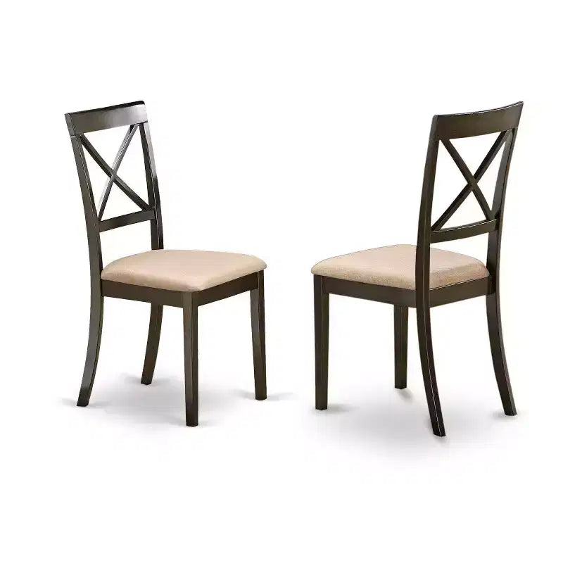 HomeStock Set da Pranzo 5 Pezzi in Legno Massello con piano color Cappuccino - Posti a sedere per 4 persone