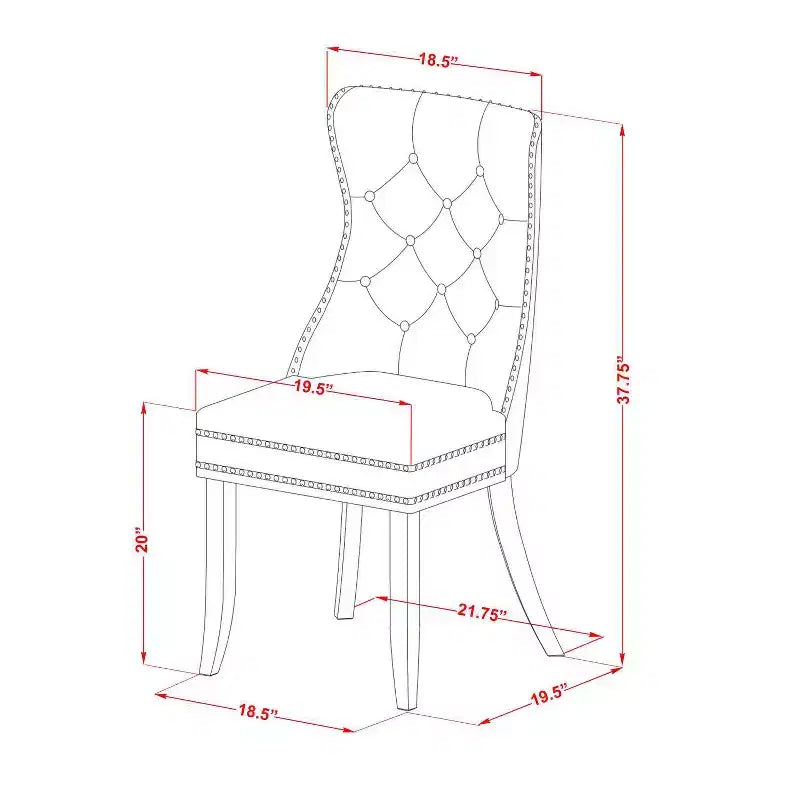 Set Sala da Pranzo Rettangolare Imbottito con Piano in Legno Massello Finitura Nera - 5 Pezzi (4 Posti)