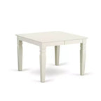 HomeStock Tavolo da pranzo rettangolare a 5 pezzi in legno massello con finitura color crema e ciliegio, con 4 sedie e prolunga a farfalla