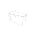 HomeStock Set 5 Pezzi Tavolo da Pranzo Rettangolare Finitura Lino Bianco con Piano in Legno Massello, 2 Panche, 2 Sedie