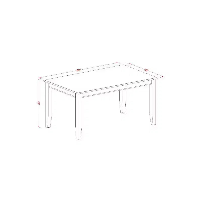 HomeStock Tavolo da pranzo rettangolare a 5 pezzi con piano in legno massello finitura mogano e 4 sedie