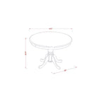 Set da cucina 5 pezzi - Tavolo da pranzo rotondo e 4 sedie - Design moderno - 106 cm - Finitura nera e ciliegio