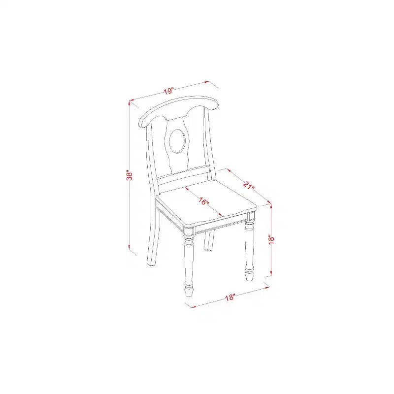 Set da cucina 5 pezzi - Tavolo da pranzo rotondo e 4 sedie - Design moderno - 106 cm - Finitura nera e ciliegio