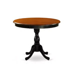 HomeStock Set da Pranzo 3 Pezzi con Finitura Nera e Ciliegio in Legno Massello - Posti a Sedere per 4