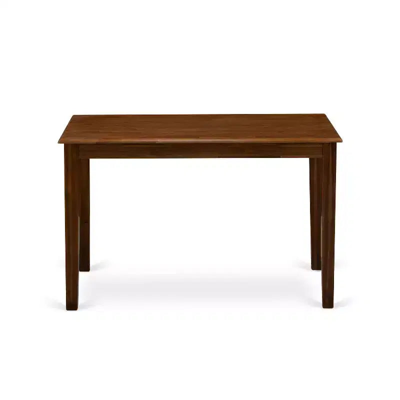 Set da pranzo rettangolare a 5 pezzi - Piano in legno massello con finitura noce antico - 4 posti