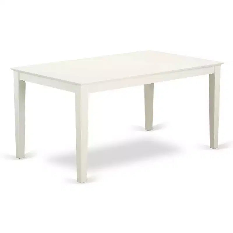 Set Sala da Pranzo 5 Pezzi, Top in Legno Massello Finitura Bianco Lino - 4 Posti a Sedere