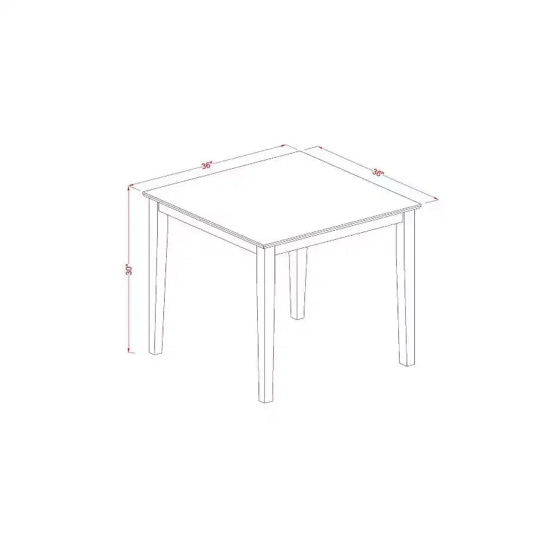 Set da tavolo da pranzo HomeStock a 3 pezzi con piano quadrato in legno massello con finitura mogano