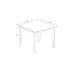 Set da tavolo da pranzo HomeStock a 3 pezzi con piano quadrato in legno massello con finitura mogano