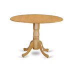 Set tavolo da pranzo rotondo - Tavolo da 42 con ribalte e 2 sedie Parsons - Similpelle PU bianco lino