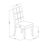 Set sala da pranzo rotondo da 3 pezzi con piano in legno massello e lino bianco - 4 posti a sedere