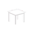 Set da pranzo 5 pezzi in legno massello con finitura in rovere naturale - 4 posti a sedere