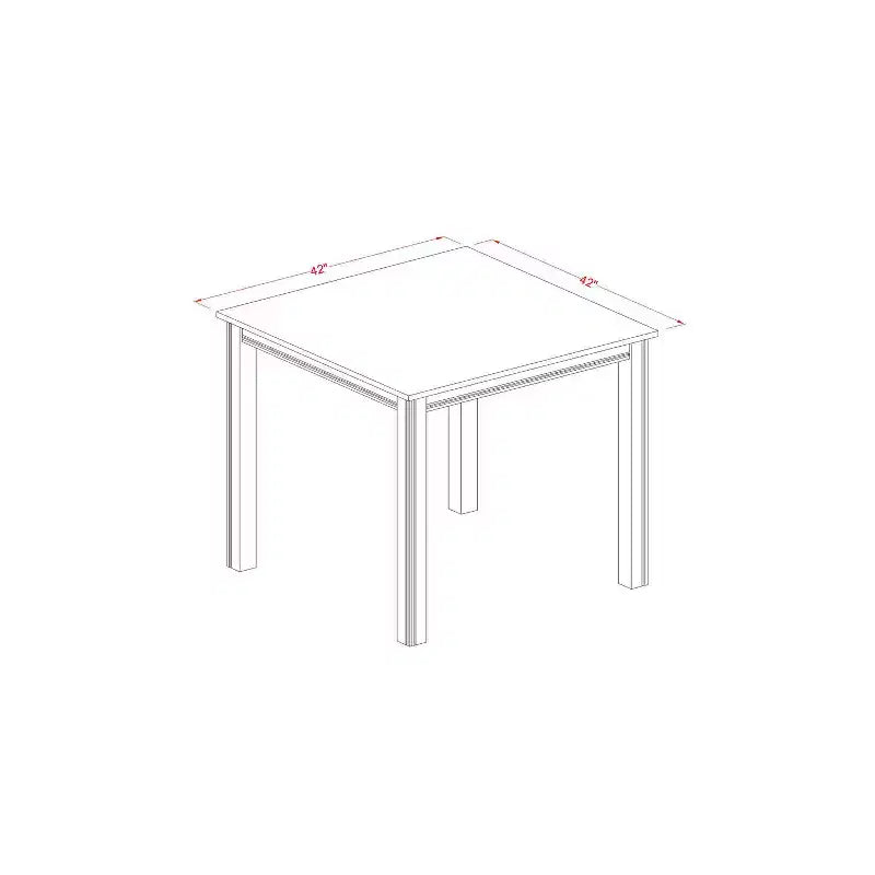 Set da pranzo 5 pezzi in legno massello con finitura in rovere naturale - 4 posti a sedere