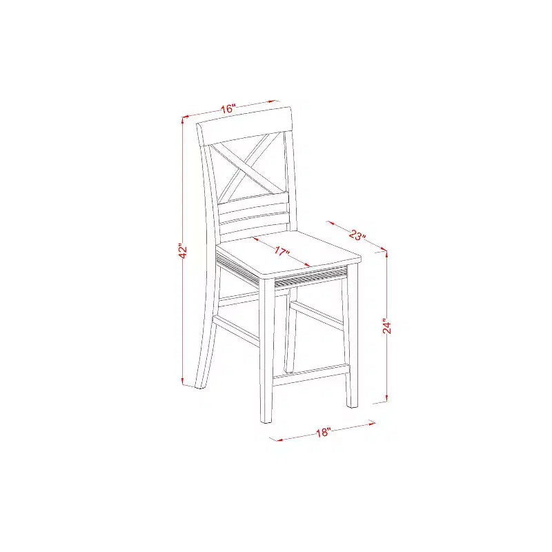 Set da pranzo 5 pezzi in legno massello con finitura in rovere naturale - 4 posti a sedere