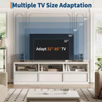 Mobile TV da 70 pollici per televisori da 80 pollici, Centro di Intrattenimento Moderno di Metà Secolo con Cassetto Contenitore e Ripiani Aperti, Mobile Console Media in Legno per Soggiorno