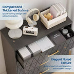 Cassettiera a 4 cassetti, Mobile a cassetti, Comò alto con maniglie dorate, Mobiletto contenitore per camera da letto, soggiorno, armadio