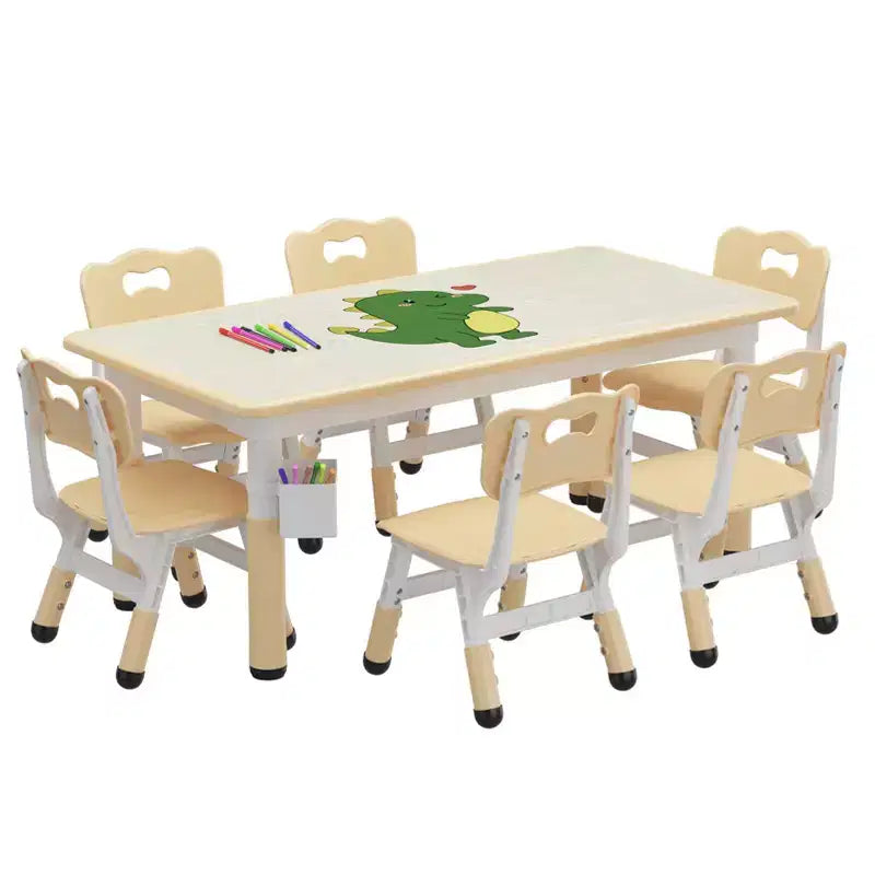 Set tavolo e sedie per bambini con contenitore, Tavolo e sedie per bambini regolabili in altezza per bambini dai 3 agli 8 anni, Tappetini antiscivolo, Piano del tavolo facile da pulire