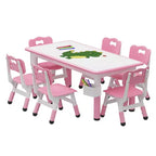 Set tavolo e sedie per bambini con contenitore, Tavolo e sedie per bambini regolabili in altezza per bambini dai 3 agli 8 anni, Tappetini antiscivolo, Piano del tavolo facile da pulire