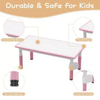 Set tavolo e sedie per bambini con contenitore, Tavolo e sedie per bambini regolabili in altezza per bambini dai 3 agli 8 anni, Tappetini antiscivolo, Piano del tavolo facile da pulire