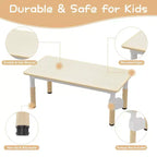 Set tavolo e sedie per bambini con contenitore, Tavolo e sedie per bambini regolabili in altezza per bambini dai 3 agli 8 anni, Tappetini antiscivolo, Piano del tavolo facile da pulire