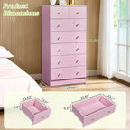 Karl Home Cassettiera Grande a 7 Cassetti per Camera da Letto e Cassettiera con Struttura Robusta Organizzatore per Armadio in Legno, Rosa