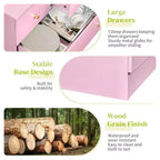 Karl Home Cassettiera Grande a 7 Cassetti per Camera da Letto e Cassettiera con Struttura Robusta Organizzatore per Armadio in Legno, Rosa