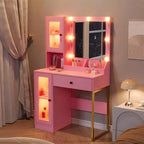 Toeletta da trucco con luci a LED e specchio, grande toeletta da 33 W con cassetto grande, mobile contenitore, toeletta per camera da letto