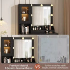 Toeletta da trucco con luci a LED e specchio, grande toeletta da 33 W con cassetto grande, mobile contenitore, toeletta per camera da letto