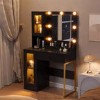 Toeletta da trucco con luci a LED e specchio, grande toeletta da 33 W con cassetto grande, mobile contenitore, toeletta per camera da letto