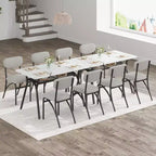 Set da pranzo da 5 pezzi per 4 persone, tavolo da cucina moderno con 4 sedie in bouclé, tavolo da pranzo rettangolare con ripiano portaoggetti per angolo colazione, appartamento