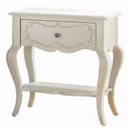 Comodino Royal Hampton Wood By Edalene, Bianco perla