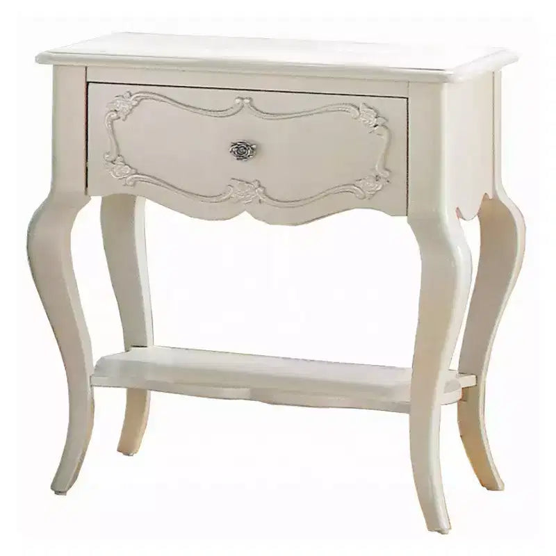 Comodino Royal Hampton Wood By Edalene, Bianco perla