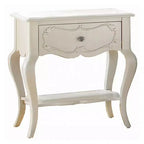 Comodino Royal Hampton Wood By Edalene, Bianco perla