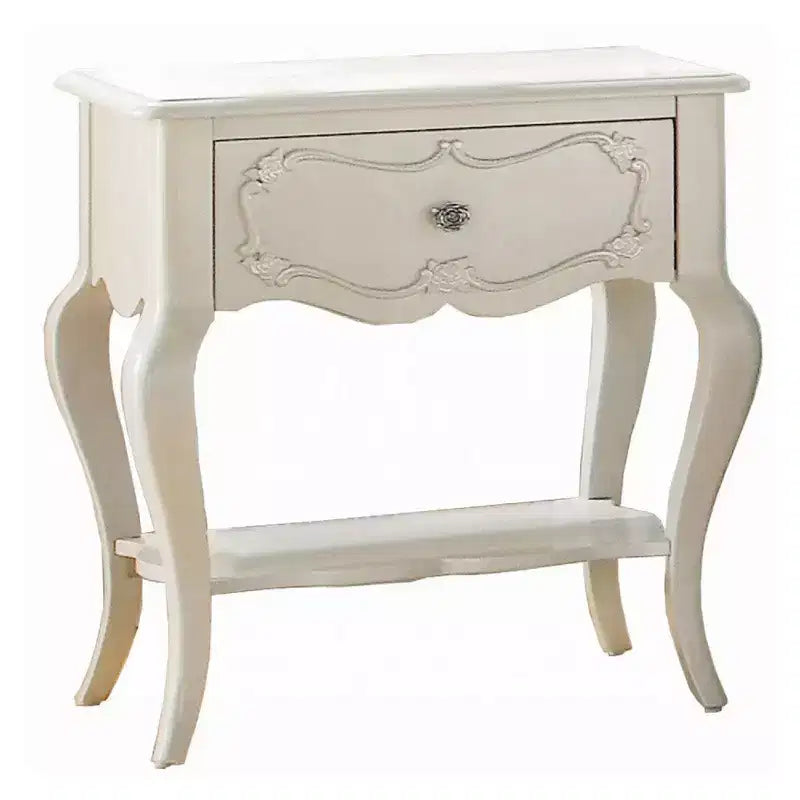 Comodino Royal Hampton Wood By Edalene, Bianco perla