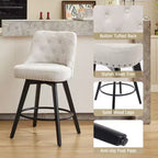 Set di 2 moderni sgabelli da bar girevoli, sedie da bar da 26" con schienale e gambe in legno, sgabelli da cucina imbottiti per cucina, sala da pranzo