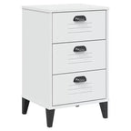 Comodino Legno multistrato bianco, maniglie in plastica Piccolo