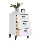 Comodino Legno multistrato bianco, maniglie in plastica Piccolo