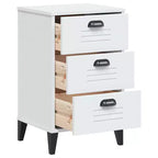 Comodino Legno multistrato bianco, maniglie in plastica Piccolo