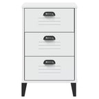 Comodino Legno multistrato bianco, maniglie in plastica Piccolo