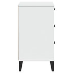 Comodino Legno multistrato bianco, maniglie in plastica Piccolo