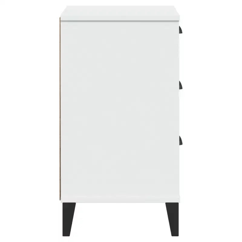 Comodino Legno multistrato bianco, maniglie in plastica Piccolo