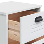 Comodino Legno multistrato bianco, maniglie in plastica Piccolo